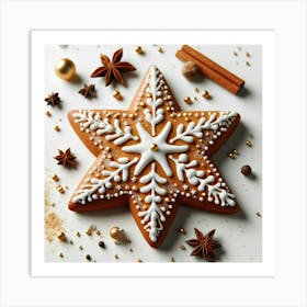 Gingerbread Star Art Print