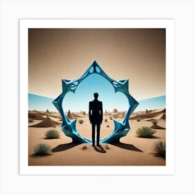 Man In The Desert 217 Art Print