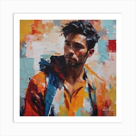 Man In An Orange Jacket Art Print