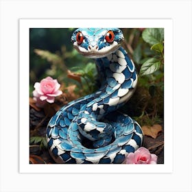 Blue Snake Art Print