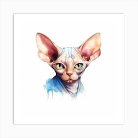 Sphynx Elf Cat Portrait 3 Art Print