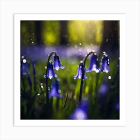 Light through Translucent Bluebell Petals Art Print