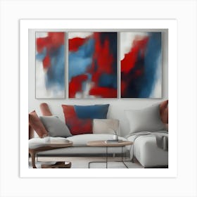 Abstract Red And Blue Painting Art Print