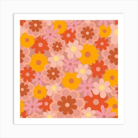 1970 Daisy Flowers 4 Art Print