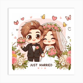 Just Married 4 Art Print