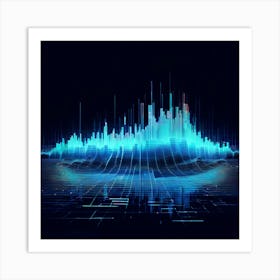 Glitched Soundwave art print 1 Art Print