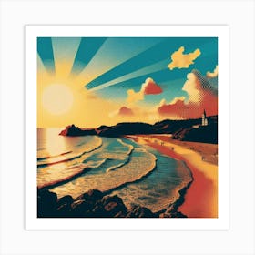 Sunset At The Beach Art Print