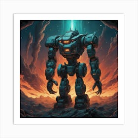 Robots In Space 2 Art Print