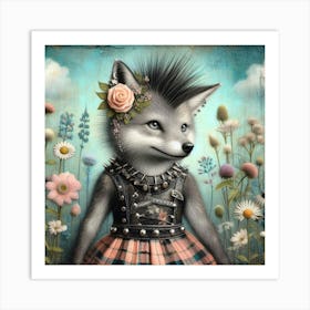 Punk Wolf Art Print