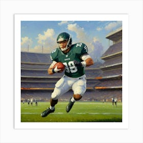 The Agile Warrior Football Athlete in Motion Art Print