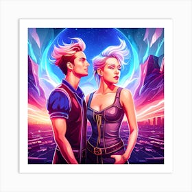 Sci-Fi Couple Art Print