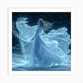 Woman In A White Dress Art Print