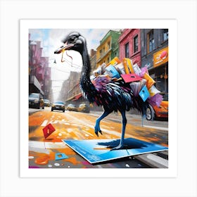 Ostrich In The City Art Print