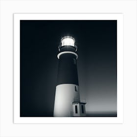 Lighthouse At Night 1 Art Print