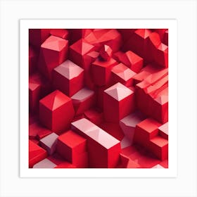 Red Cubes Art Print