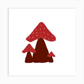 Red Mushrooms 1 Art Print