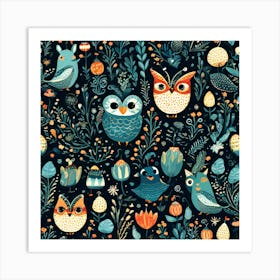 Playful And Whimsical A Pattern Featuring Whimsical Creatures Playful Patterns And A Touch Of Mag 926459648 (3) Art Print