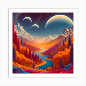 Psychedelic Landscape Art Print