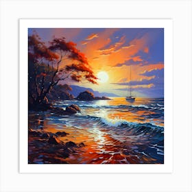 Sunset On The Beach Art Print