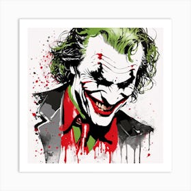 The Joker Portrait Ink Painting (13) Art Print