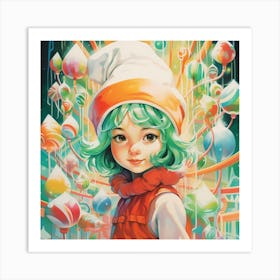 Lollipop Girl Art Print