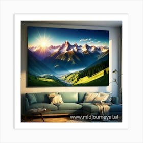 Mountain Landscape Painting Art Print