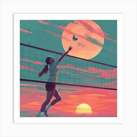 A Volleyball Spike Lofi Illustration 1718705844 3 Art Print