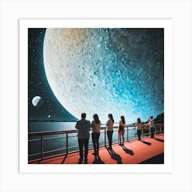 People Looking At The Moon 2 Art Print