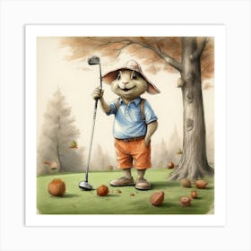 Bunny Golfer 2 Art Print