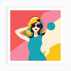 Girl In Sunglasses Art Print