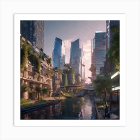 Futuristic Cityscape 179 Art Print