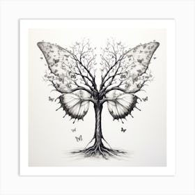 Davin7800 Tree Transforming Into A Butterfly Line Drawing Cd02b8ba 215d 4ea1 827c 63819c21642c Art Print