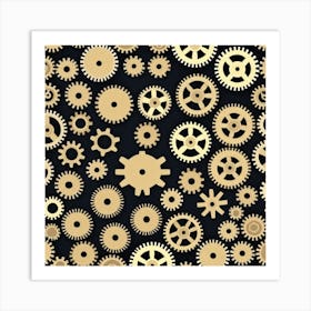 Realistic Gear Flat Surface Pattern For Background Use (73) Art Print