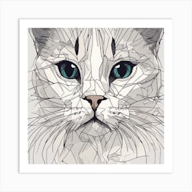 Abstract Cat Portrait Art Print