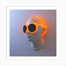 Neon Head Art Print