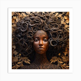 Afro Haired Woman 3 Art Print