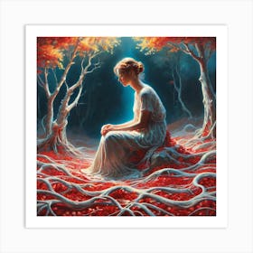 Woman In The Forest 11 Art Print