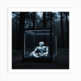 Robot In A Glass Box Art Print