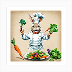 Chef Rabbit 7 Art Print