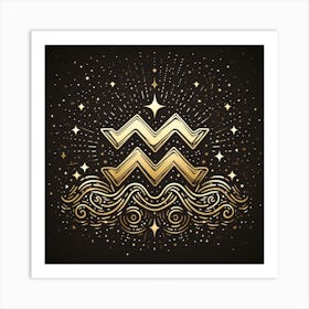 A Zodiac symbol, Aquarius 2 Art Print