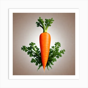 Carrot On A Brown Background 1 Art Print