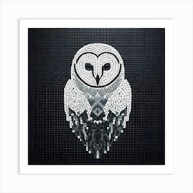 Barn white Owl Mosaic Art Print