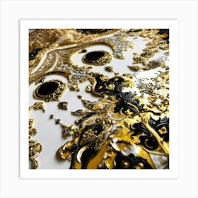 +Gold Colors Mixed With White And Black+This Is Al Art Print