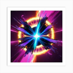 Plasma Explosion Glitch Art 6 Art Print