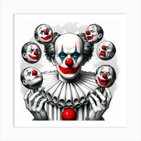 Clown Juggler Art Print