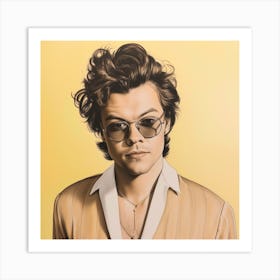 Harry Styles 3 Square Art Print