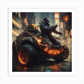 Pumpkin Car (Cyberpunk37) Art Print