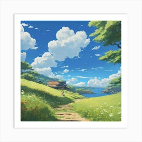 Japanese Miyazaki Hayao Style Art Of An Android Sl (1) Art Print