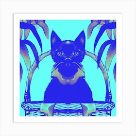 Cats Meow Blue Art Print