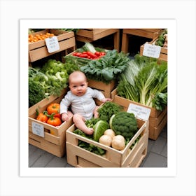 Baby In Crates Art Print